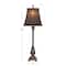 34.5" Tuscan Black Polystone Fleur-De-Lis Buffet Lamp